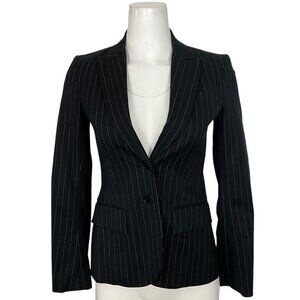 Theory Nettie Blazer 00 Black Pinstripe